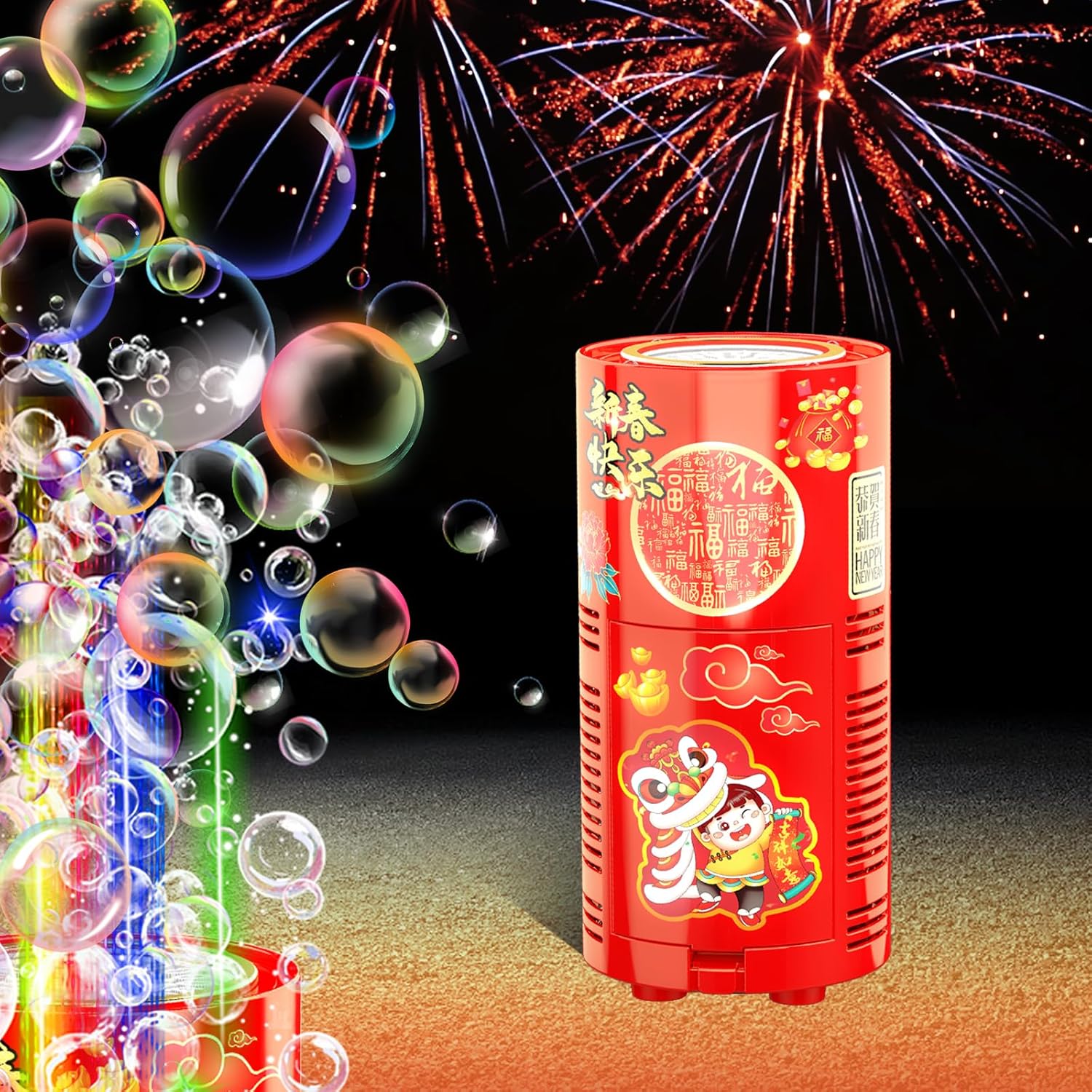 Fun Fireworks Bubble Machine with LED Lights